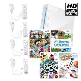 Nintendo Wii Console 4 Player Bundle (Brand New) + Game Party + Carnival Games Video Games