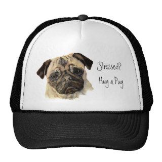Funny, Stressed? Hug a Pug, Dog, Pet, Animal Hats