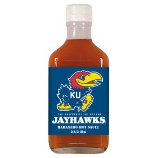 Kansas Jayhawks NCAA Habanero Hot Sauce in a Flask (6.6 oz)  Grocery & Gourmet Food