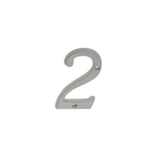 Schlage 4 in. Satin Nickel Classic House Number 2 SC2 3026 619