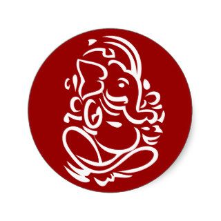 Ganesha   Hindu God Sign Round Sticker