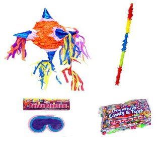 Satellite Pinata (6 Cones) Kit Including Pinata, 3lb Filler, Buster Stick and Blindfold Toys & Games