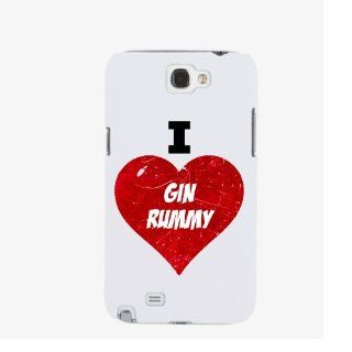 SudysAccessories I Love Heart Gin Rummy Samsung Galaxy Note 2 Case Note II Case N7100   SoftShell Full Plastic Snap On Graphic Case Cell Phones & Accessories