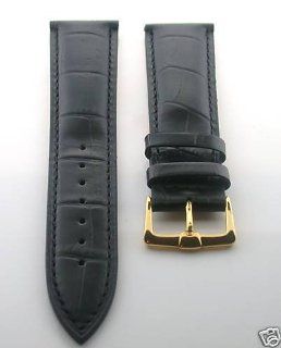 22mm Italian Leather Watch Band Strap for Omega Gold Black Watches