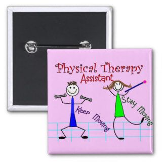 Physical Therapy Assistant Stick People Design Buttons