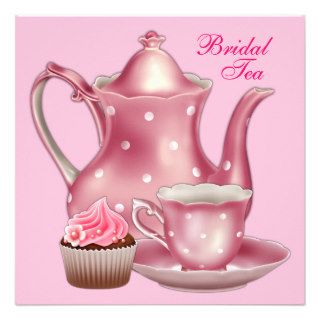 Elegant Pink Bridal Tea Party Invite