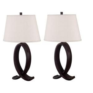 Kenroy Home Nemeaux 2 Pack 30 in. Oil Rubbed Bronze Table Lamp Set 20134ORB