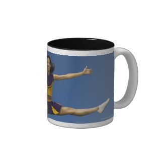 Female cheerleader doing jump splits in air 2 mug