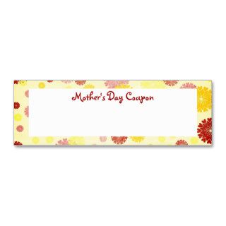 Mother's Day Coupons Business Card