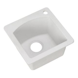 Blanco Diamond Dual Mount Composite 15x15x8 1 Hole Single Bowl Bar Sink in White 440205