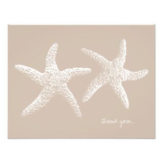 Two Starfish on Rose Dust, Blank Thank You Card Custom Invites