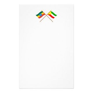 Ethiopia and Somali Crossed Flags Customized Stationery