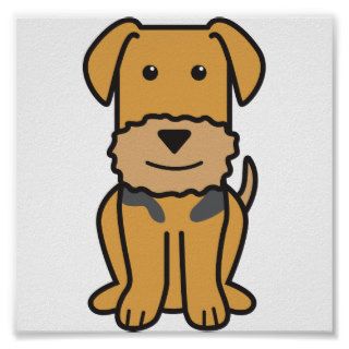 Airedale Terrier Dog Cartoon Poster