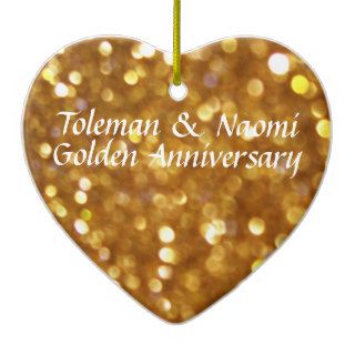 Modern Bright 50th Golden Wedding Anniversary Ornaments