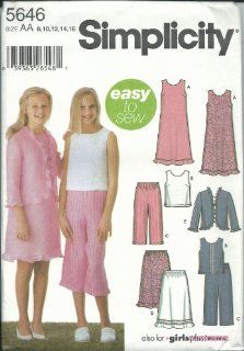 Simplicity 5646AA Sewing Pattern Girls Easy Outfits Size 8 16