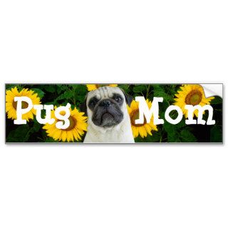 Pug mom bumpers sticker bumper stickers