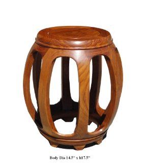 Chinese Solid Wood Huali Barrel Round Stool Afs453   Step Stools