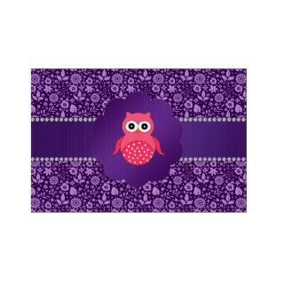 Cute owl purple flowers lawn sign