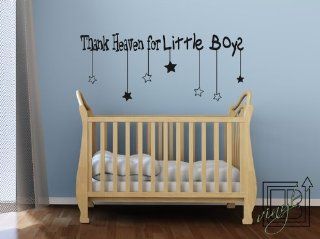 Wall Decal Thank Heaven for Little Boys   Wall Sayings   Wall Vinyl   Wall Sticker (Black)   Tools Products  