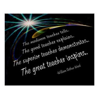 "The great teacher inspires." Posters