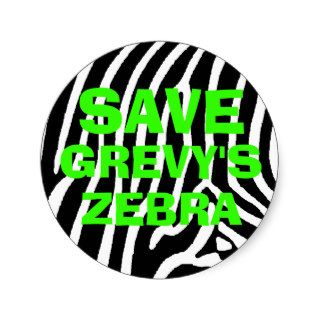 GREVY'S ZEBRA ROUND STICKER