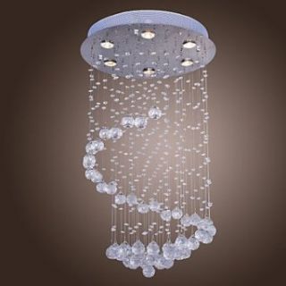 Modern Flush Mount with 6 Lights in Crystal Beaded Design   Chandeliers  
