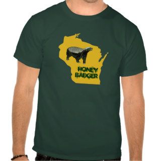 Wisconsin State Honey Badger T shirts