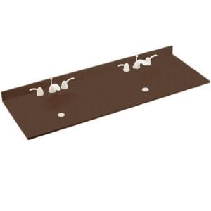 Swanstone Chesapeake 73 in. Solid Surface Double Basin Vanity Top with Bowl in Acorn CH2B2273 123