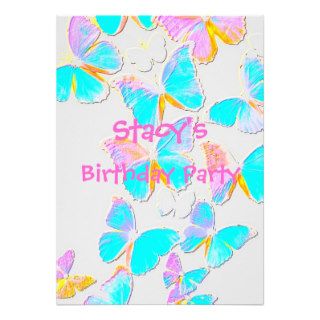 Dream On/Butterflies Birthday Party Custom Invites
