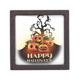 Happy Halloween Pumpkins to under to creepy tree Premium Trinket Box