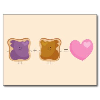 Peanut Butter and Jelly Love Postcards