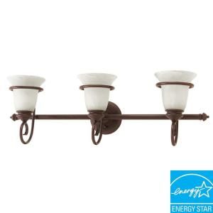 American Fluorescent Bennington Collection 3 Light Cold River Rust Sconce BNV313RECT