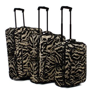 Advantage Lightweight Zebra Tapestry Collection 3 piece Upright Luggage Set Advantage Three piece Sets