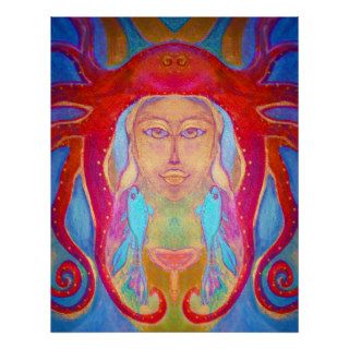 Psychedelic Art 60s Poster Retro Hippie Woman