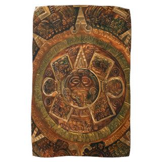 Metallic Aztec Mayan Toltec Olmec Mexican Tribal Hand Towel