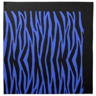 Blue Zebra Stripes Napkins (Cloth)