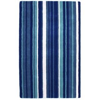 Hand tufted Blue Cosmo Striped Wool Rug (5' x 8') St Croix Trading 5x8   6x9 Rugs