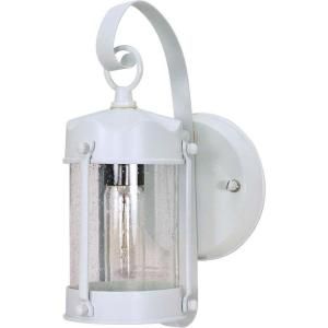 Glomar 1 Light 11 in. Wall Lantern Piper Lantern with Clear Seed Glass finished in White HD 633
