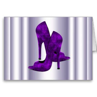 Purple High Heel Shoes Greeting Card
