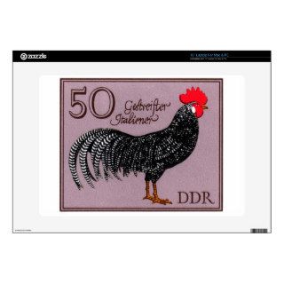 1979 Germany Striped Italian Rooster Postage Stamp 15" Laptop Skin