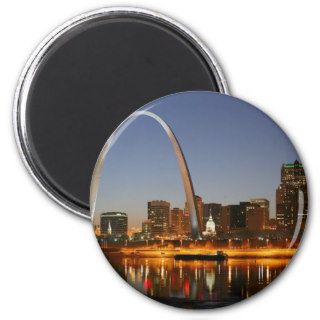 Gateway Arch St. Louis Mississippi at Night Refrigerator Magnet