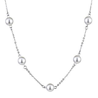 Stainless Steel Faux Pearl Necklace West Coast Jewelry Fashion Necklaces