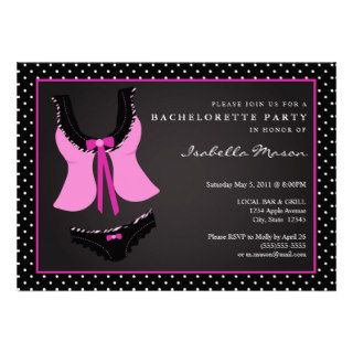 5 x 7 Lingerie  Bachelorette Party Invite