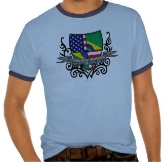 Brazilian American Shield Flag T shirts