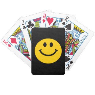 Yellow Smiley Face Bicycle Poker Deck