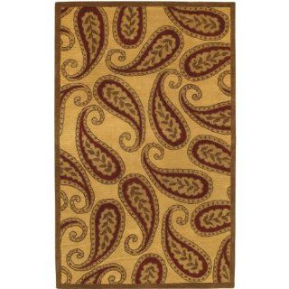 Surya Bombay BST 437 Transitional Hand Tufted 100% New Zealand Wool Gold 9' x 13' Area Rug   Area Rugs
