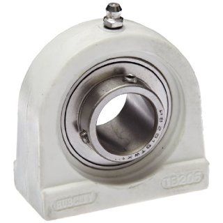 Hub City TPB250CTWX1 Tapped Base Pillow Block Mounted Bearing, Normal Duty, Relube, Setscrew Locking Collar, Wide Inner Race, Composite Housing, Stainless Insert, 1" Bore, 1.53" Length Through Bore, 2" Mounting Hole Spacing, 1.437" Base