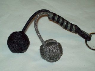 BLACK & ACU CAMO Double Monkey Fist Paracord Keychain Self Defense 1" steel ball  Other Products  