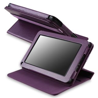 Purple 360 degree Swivel Leather Case for  Kindle Fire Eforcity Tablet PC Accessories