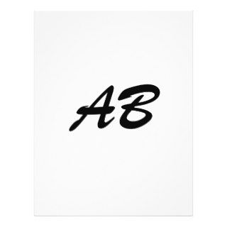 Your Letter Custom initials. Black White. Monogram Flyer Design
